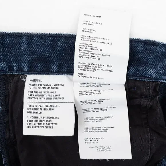 Prada Tight Fit Stretch Denim Jeans Men's 32 Blue